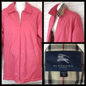 Burberry Pink Rain Jacket Nova Check Lined XS